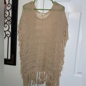 Tan Fringe Sweater - Size S/M